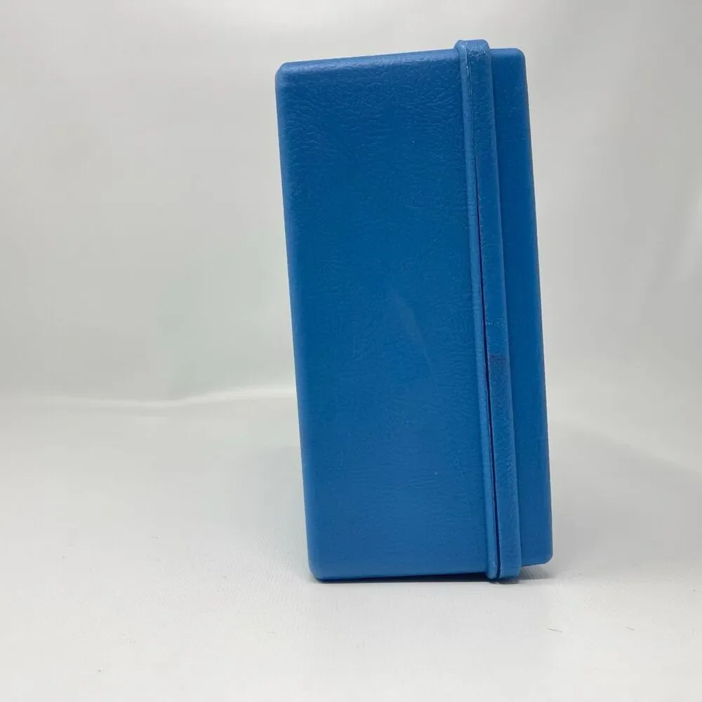 Vintage Sterling Plastics #268 School Box Blue Supplies USA Made 1985